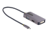 StarTech.com USB C Video Adapter, USB C to HDMI DVI VGA Adapter, Up to 4K 60Hz, Aluminum, Multiport Video Display Adapter for Laptops, Thunderbolt 3/4 Compatible, USB Type C Monitor Adapter - Vänster vinkel
