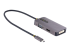 StarTech.com USB C Video Adapter, USB C to HDMI DVI VGA Adapter, Up to 4K 60Hz, Aluminum, Multiport Video Display Adapter for Laptops, Thunderbolt 3/4 Compatible, USB Type C Monitor Adapter - Vänster vinkel