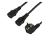 StarTech.com 2m (6ft) Computer Power Cord, 18AWG, EU Schuko to 2x C13 Power Cord, 10A 250V, Black Replacement AC Cord, TV/Monitor Power Cable, Schuko CEE 7/7 to IEC 60320 2x C13 Power Cord - Höger vinkel
